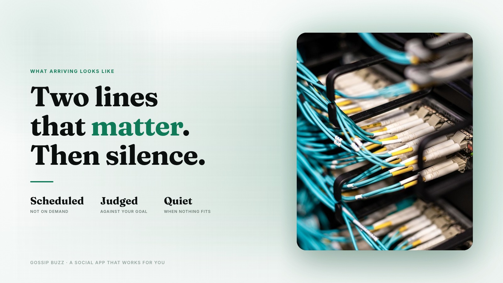 Two lines that matter, then silence